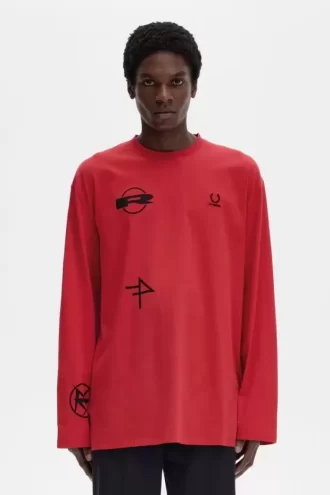Tricou bărbătesc cu mânecă lungă și imprimeu