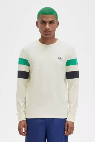 Tricou bărbătesc cu mânecă lungă și panouri