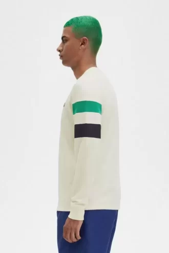 Tricou bărbătesc cu mânecă lungă și panouri