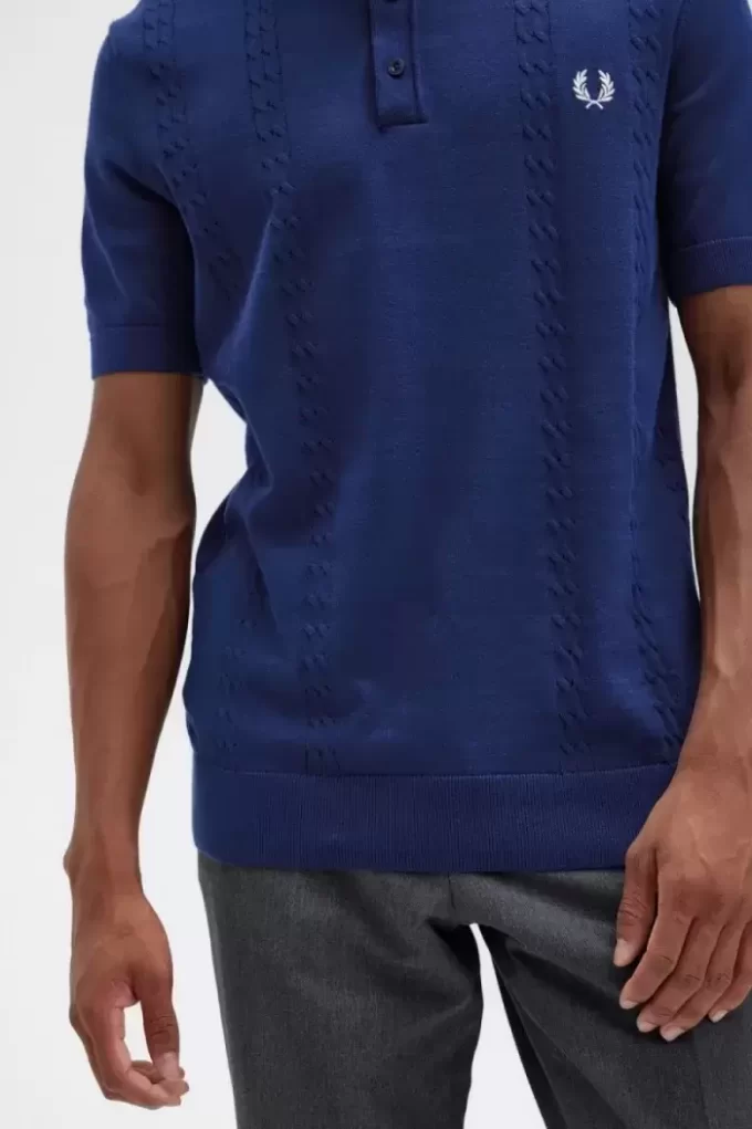 Tricou bărbătesc Henley tricotat cu cabluri Tricou bărbătesc Henley tricotat cu cabluri