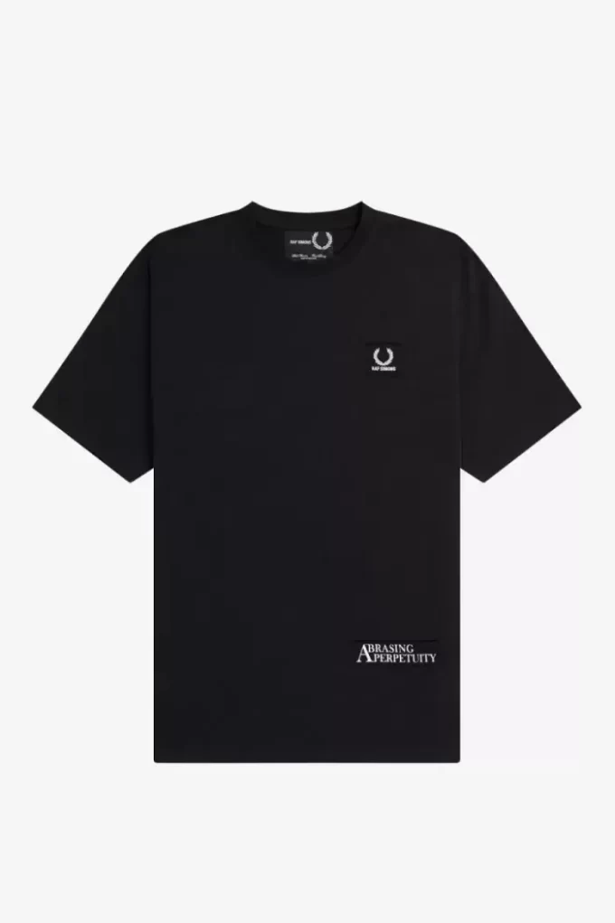 Tricou bărbătesc relaxat cu imprimeu petic Tricou bărbătesc relaxat cu imprimeu petic