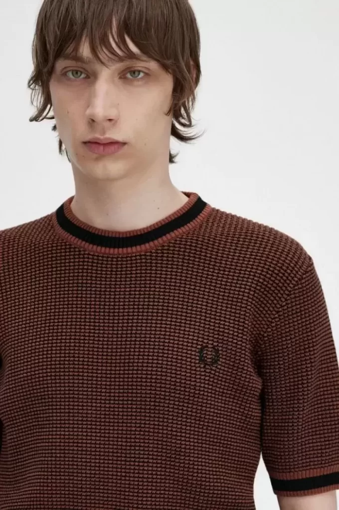 Tricou bărbătesc tricotat texturat Tricou bărbătesc tricotat texturat