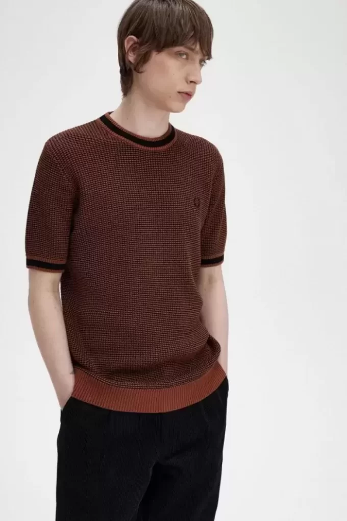 Tricou bărbătesc tricotat texturat Tricou bărbătesc tricotat texturat