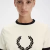 Tricou de damă cu coroană de laur și imprimeu plușat Tricou de damă cu coroană de laur și imprimeu plușat