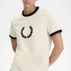 Tricou de damă cu coroană de laur și imprimeu plușat Tricou de damă cu coroană de laur și imprimeu plușat