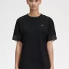 Tricou de damă cu garnitură transparentă din piqué Tricou de damă cu garnitură transparentă din piqué