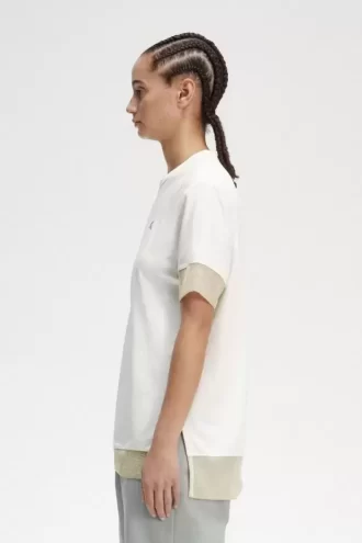 Tricou de damă cu garnitură transparentă din piqué