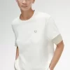 Tricou de damă cu garnitură transparentă din piqué Tricou de damă cu garnitură transparentă din piqué