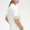Tricou de damă cu garnitură transparentă din piqué Tricou de damă cu garnitură transparentă din piqué