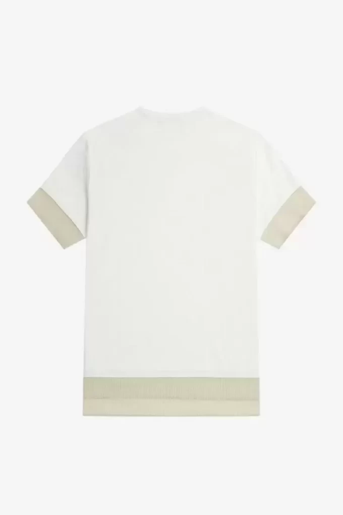 Tricou de damă cu garnitură transparentă din piqué Tricou de damă cu garnitură transparentă din piqué