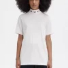 Tricou de damă cu guler înalt și coroană de laur Tricou de damă cu guler înalt și coroană de laur