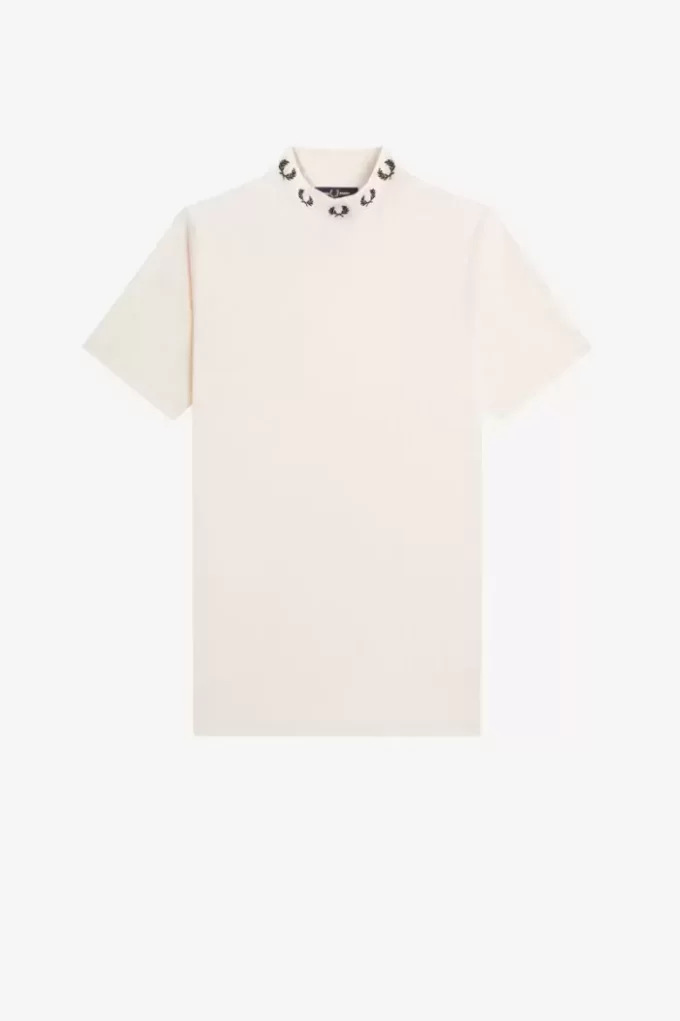 Tricou de damă cu guler înalt și coroană de laur Tricou de damă cu guler înalt și coroană de laur