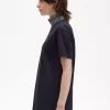 Tricou de damă cu guler înalt și garnitură Jacquard Tricou de damă cu guler înalt și garnitură Jacquard
