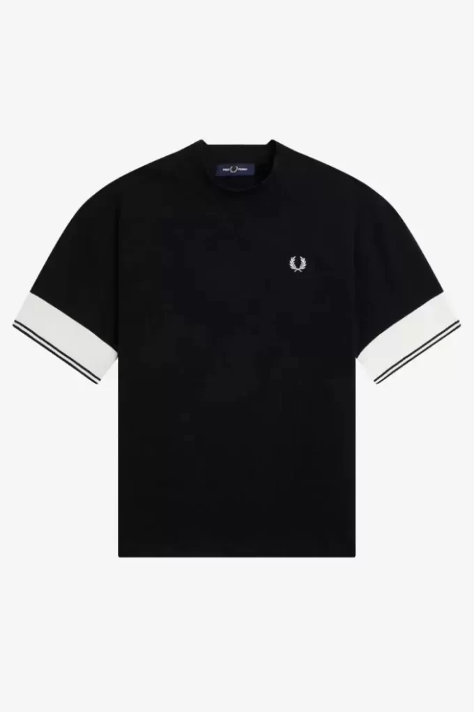 Tricou de damă cu manșetă tip piqué Tricou de damă cu manșetă tip piqué
