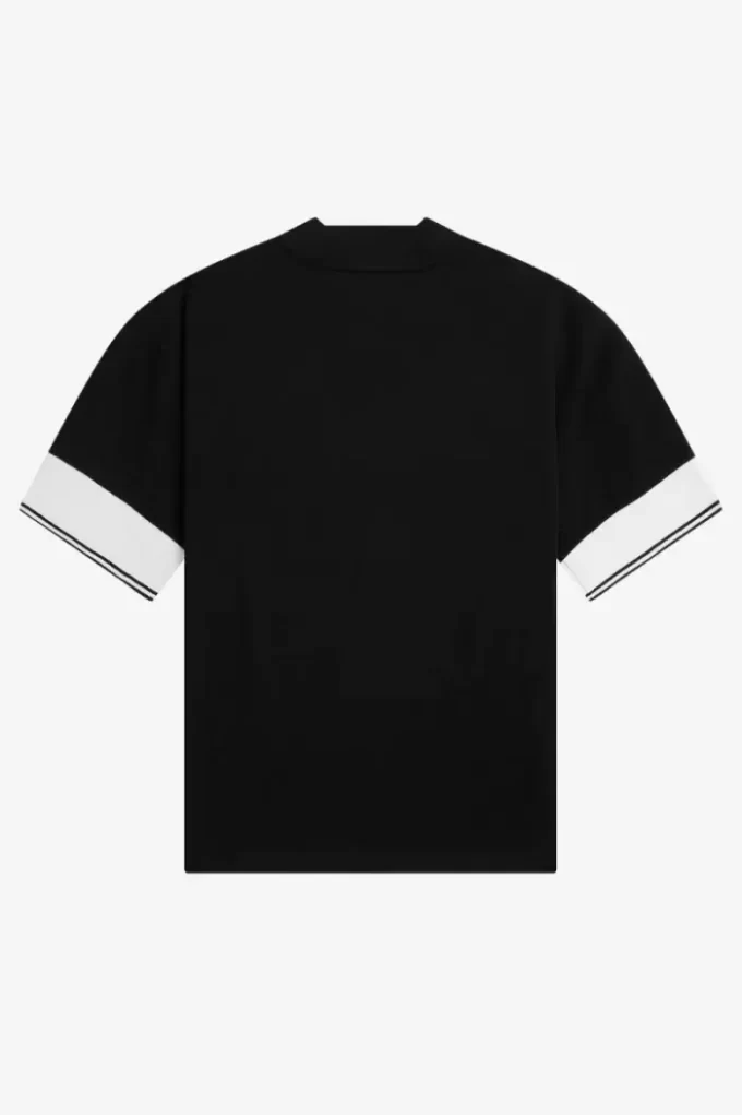 Tricou de damă cu manșetă tip piqué Tricou de damă cu manșetă tip piqué