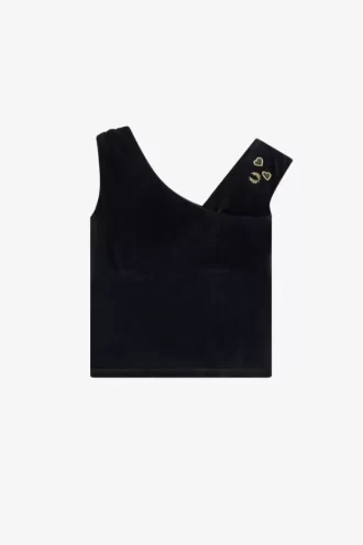 Tricou de damă din velur, cu umăr gol