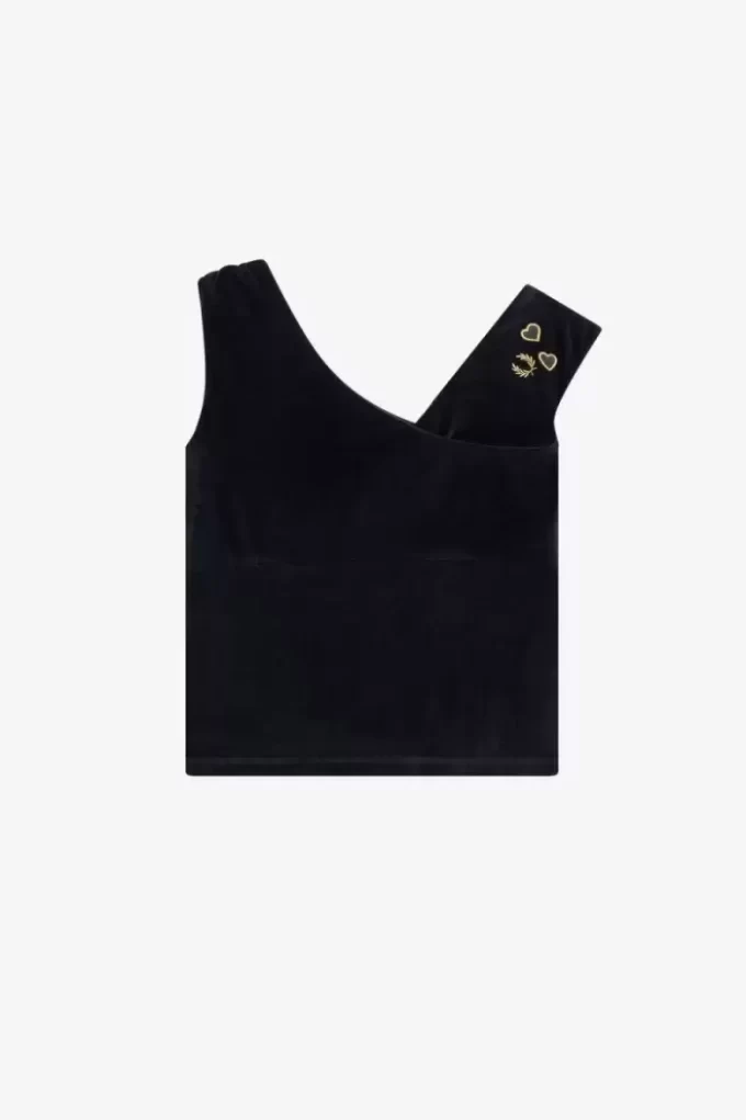 Tricou de damă din velur, cu umăr gol