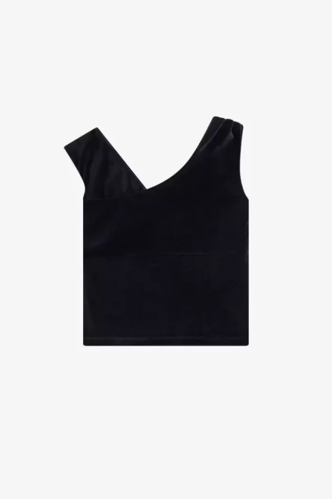Tricou de damă din velur, cu umăr gol