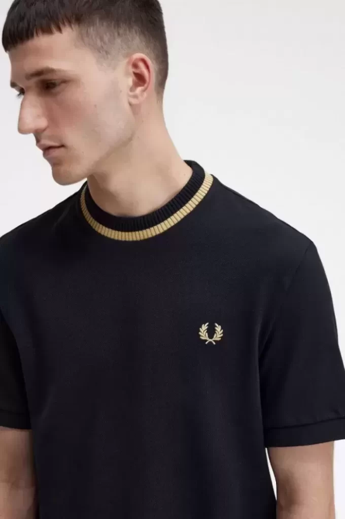 Tricou Piqué cu guler rotund pentru bărbați Tricou Piqué cu guler rotund pentru bărbați