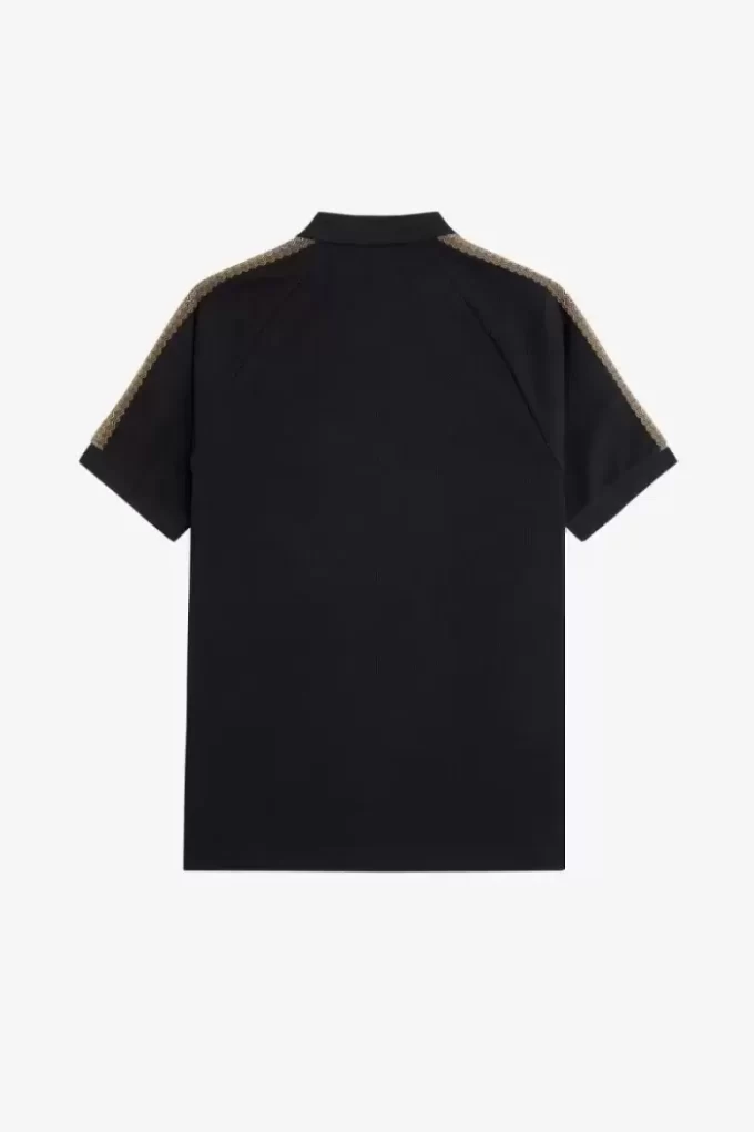 Tricou polo bărbătesc cu bandă tip fagure Tricou polo bărbătesc cu bandă tip fagure