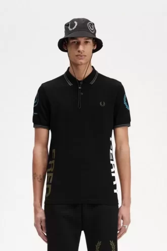 Tricou polo bărbătesc cu logo grafic