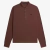 Tricou polo bărbătesc cu mânecă lungă din bumbac cu model fagure de miere Tricou polo bărbătesc cu mânecă lungă din bumbac cu model fagure de miere