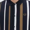 Tricou polo bărbătesc cu mânecă lungă și dungi gradiente Tricou polo bărbătesc cu mânecă lungă și dungi gradiente