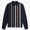 Tricou polo bărbătesc cu mânecă lungă și dungi gradiente Tricou polo bărbătesc cu mânecă lungă și dungi gradiente