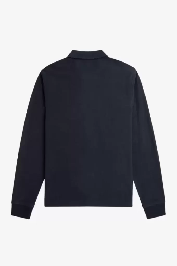 Tricou polo bărbătesc cu mânecă lungă și dungi gradiente Tricou polo bărbătesc cu mânecă lungă și dungi gradiente