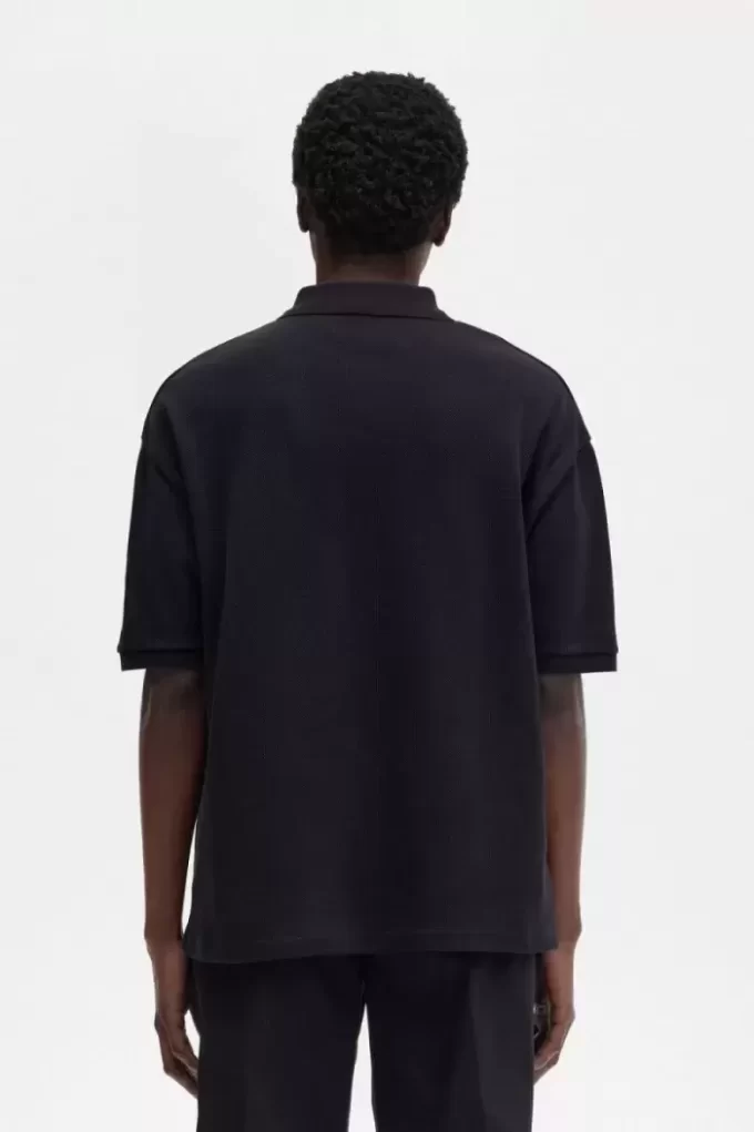 Tricou polo bărbătesc supradimensionat cu imprimeu Tricou polo bărbătesc supradimensionat cu imprimeu