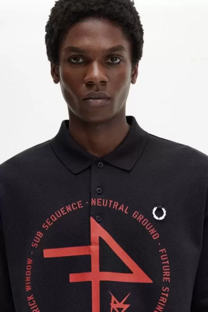 Tricou polo bărbătesc supradimensionat cu imprimeu Tricou polo bărbătesc supradimensionat cu imprimeu