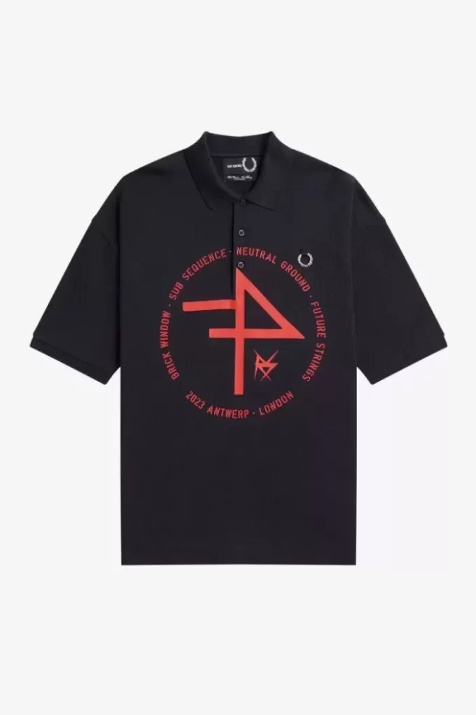 Tricou polo bărbătesc supradimensionat cu imprimeu Tricou polo bărbătesc supradimensionat cu imprimeu