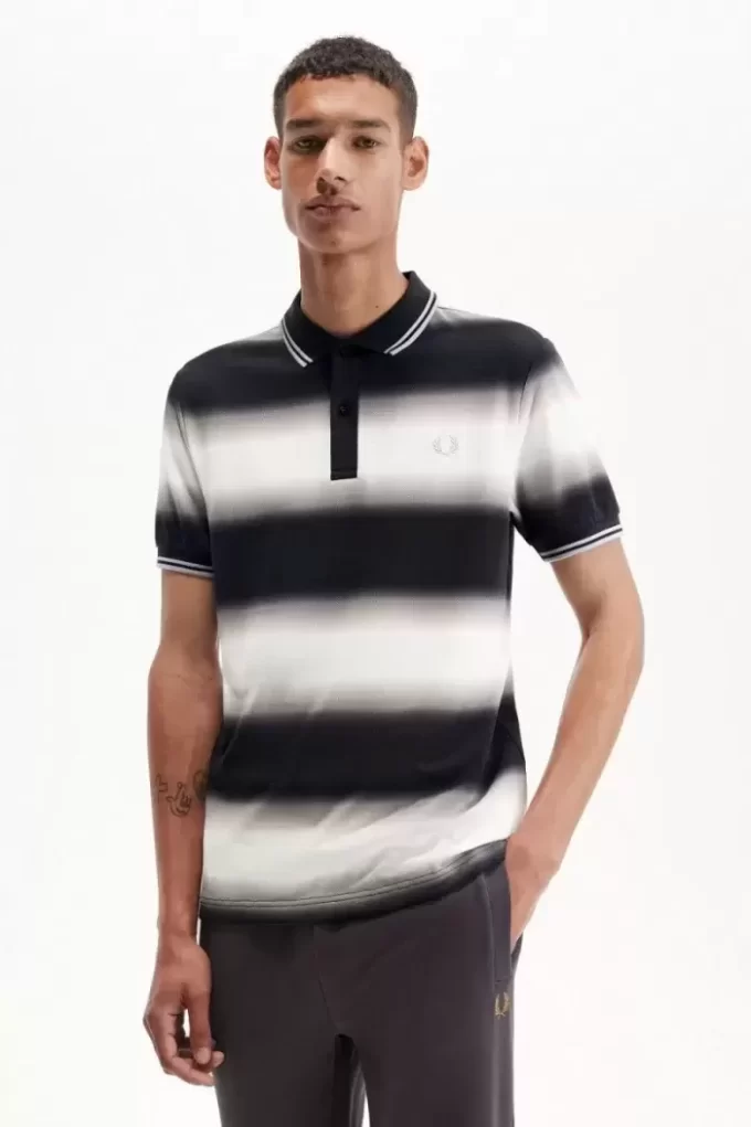 Tricou polo cu dungi gradiente pentru bărbați Tricou polo cu dungi gradiente pentru bărbați