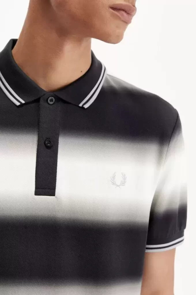 Tricou polo cu dungi gradiente pentru bărbați Tricou polo cu dungi gradiente pentru bărbați