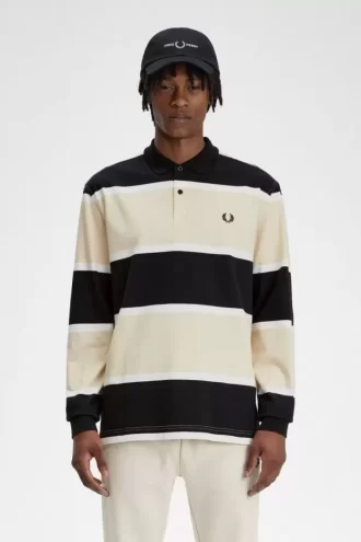 Tricou polo cu dungi relaxate pentru bărbați