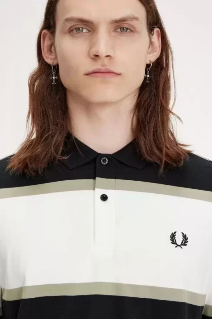 Tricou polo cu dungi relaxate pentru bărbați Tricou polo cu dungi relaxate pentru bărbați