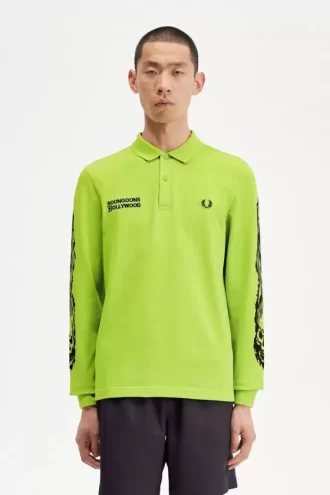 Tricou polo cu mânecă lungă și grafică Noongoons pentru bărbați