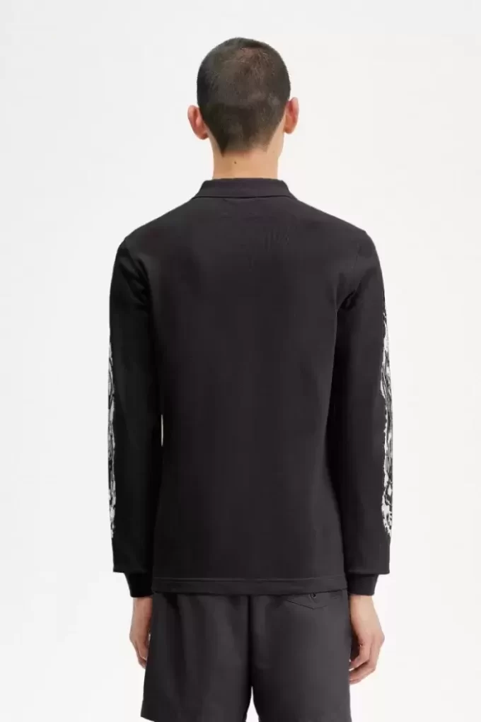 Tricou polo cu mânecă lungă și grafică Noongoons pentru bărbați Tricou polo cu mânecă lungă și grafică Noongoons pentru bărbați