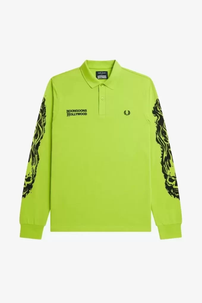 Tricou polo cu mânecă lungă și grafică Noongoons pentru bărbați Tricou polo cu mânecă lungă și grafică Noongoons pentru bărbați