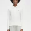 Tricou polo cu mânecă lungă și nervuri pentru femei Tricou polo cu mânecă lungă și nervuri pentru femei
