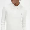 Tricou polo cu mânecă lungă și nervuri pentru femei Tricou polo cu mânecă lungă și nervuri pentru femei