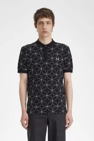 Tricou polo geometric pentru bărbați