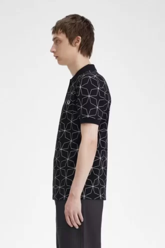 Tricou polo geometric pentru bărbați