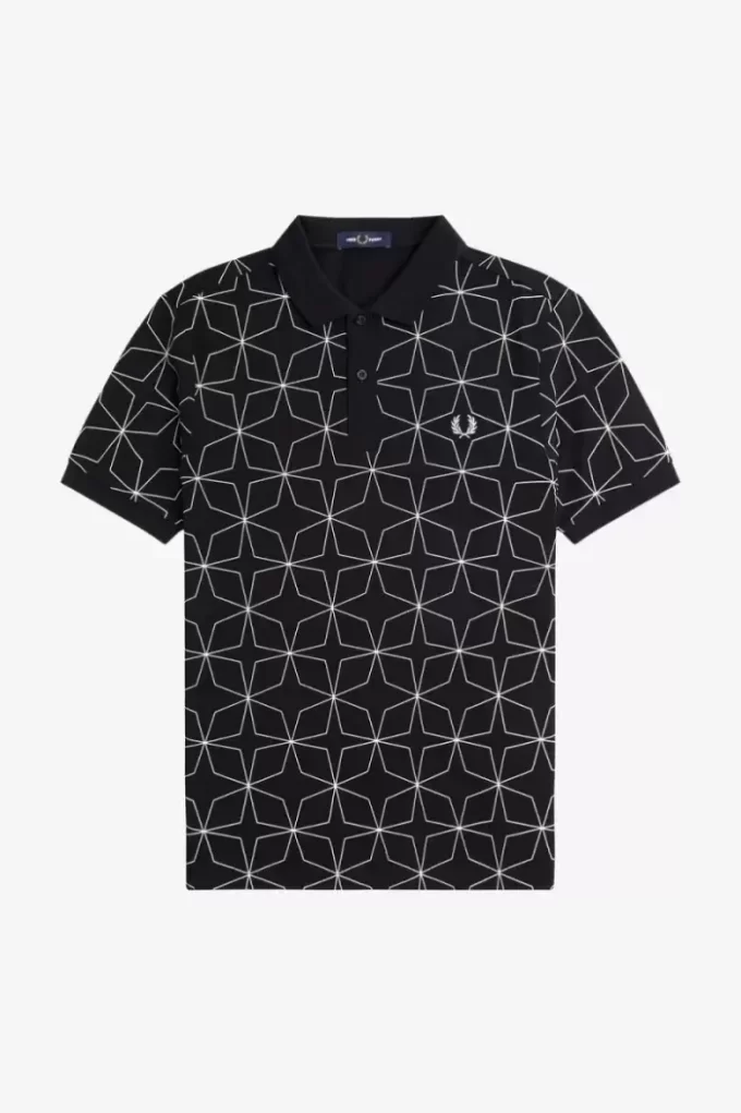 Tricou polo geometric pentru bărbați Tricou polo geometric pentru bărbați