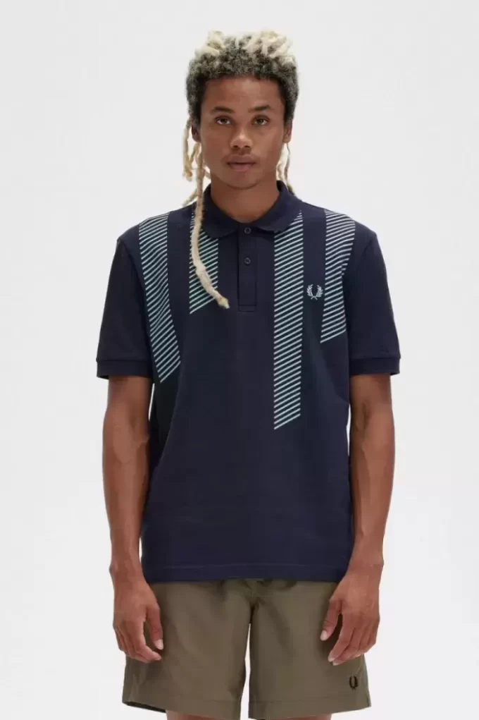 Tricou polo pentru bărbați cu dungi glitch Tricou polo pentru bărbați cu dungi glitch