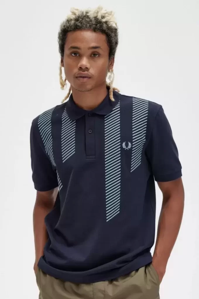 Tricou polo pentru bărbați cu dungi glitch Tricou polo pentru bărbați cu dungi glitch