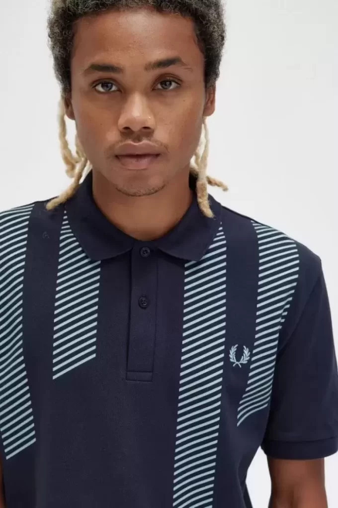 Tricou polo pentru bărbați cu dungi glitch Tricou polo pentru bărbați cu dungi glitch