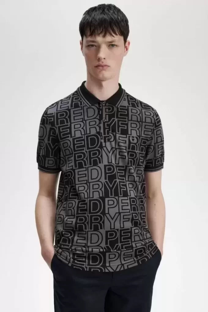 Tricou polo pentru bărbați cu grafică blocată Tricou polo pentru bărbați cu grafică blocată
