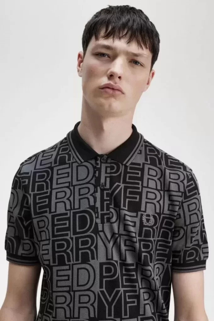 Tricou polo pentru bărbați cu grafică blocată Tricou polo pentru bărbați cu grafică blocată