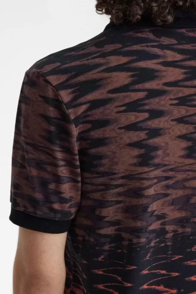 Tricou polo pentru bărbați cu grafică Wave Tricou polo pentru bărbați cu grafică Wave